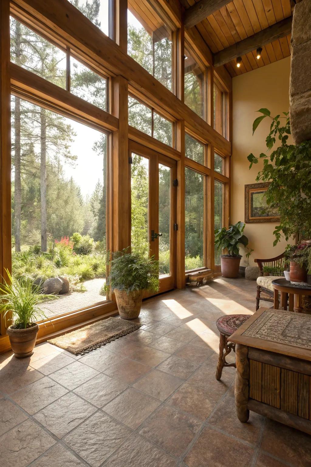 Sustainable elegance with compressed soil floors.