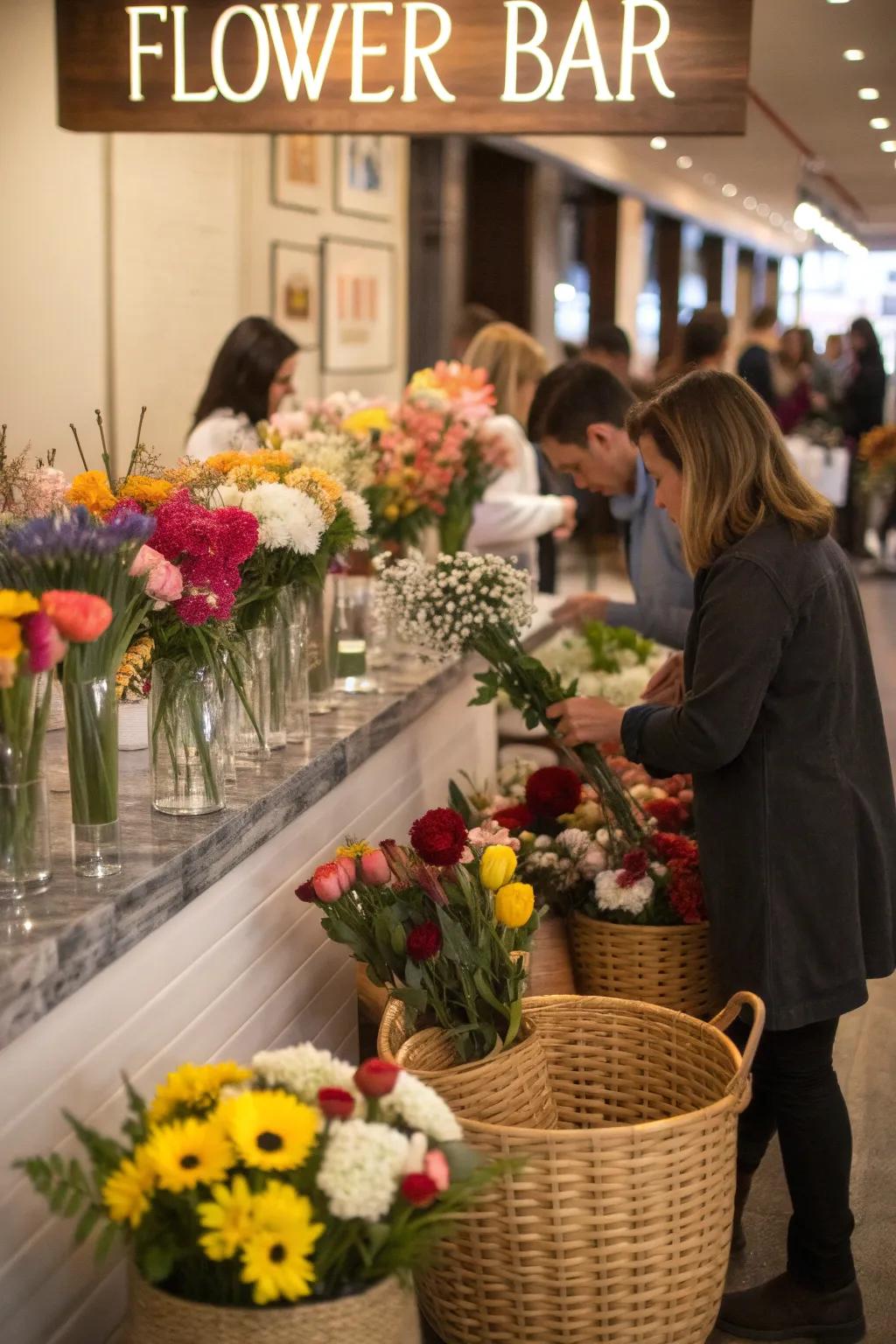 Flower bars can be a beautiful avenue to reciprocate to the community.