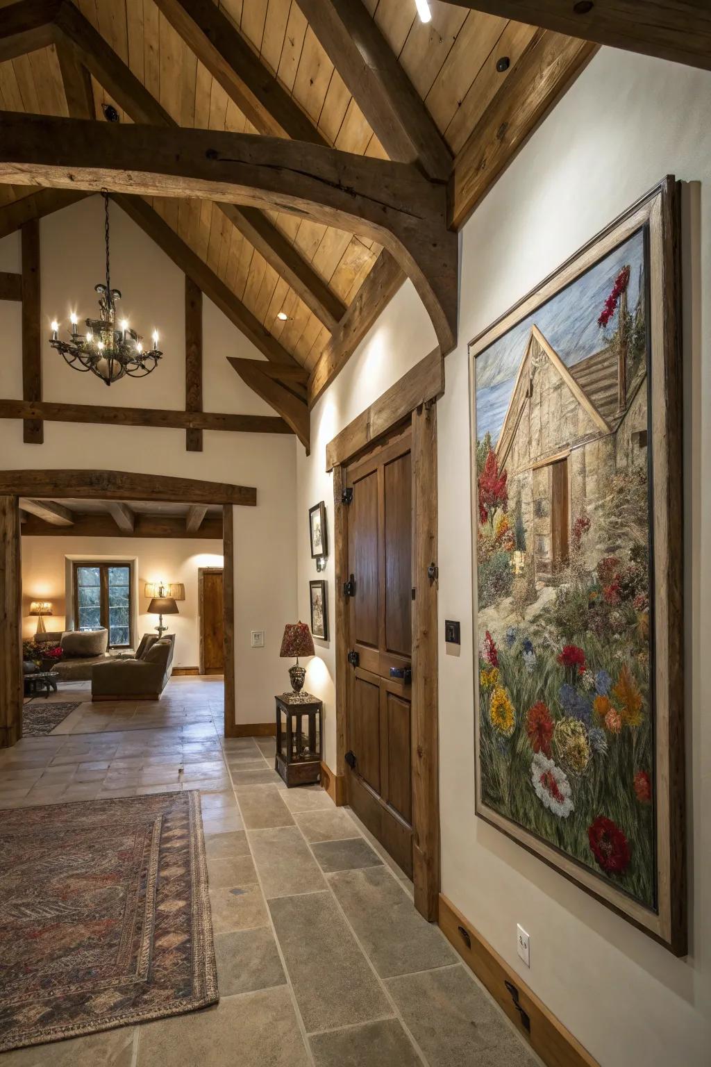 Art creates a dramatic center of attention.