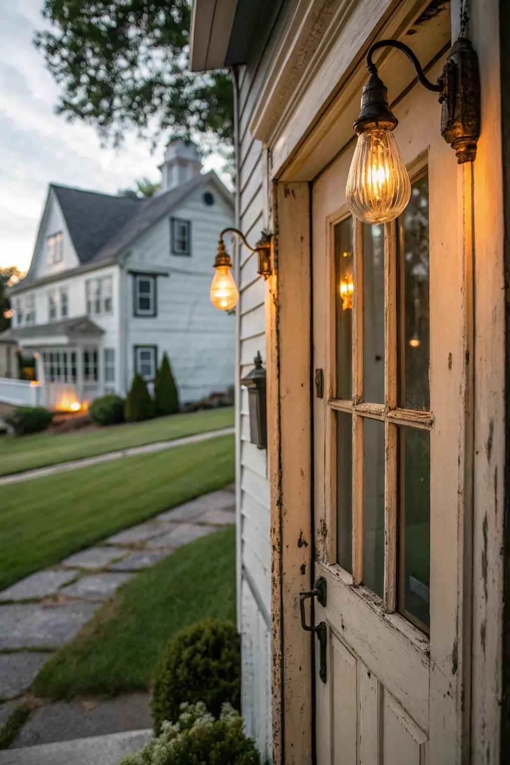 Nostalgic charm is provided by vintage bulbs.