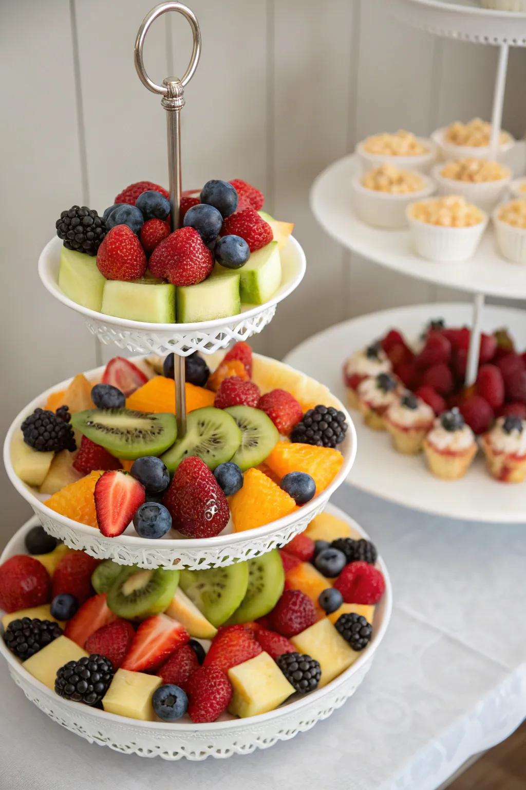 A tea service fruit presentation that’s equally timeless and delightful.