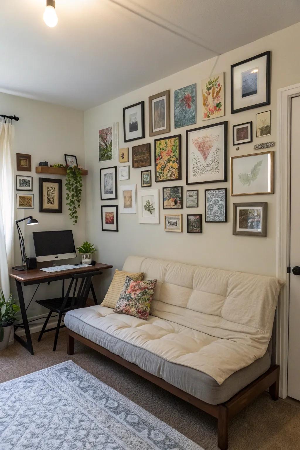 Artistic walls introduce inspiration and focus to your workspace.