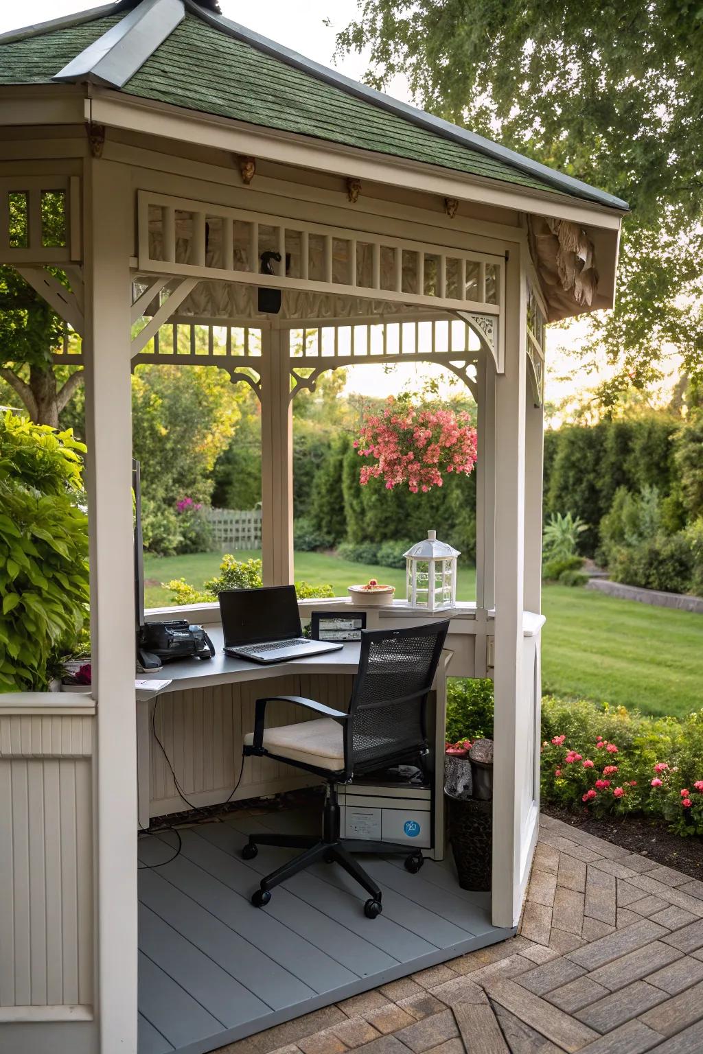 A functional workstation merges work with outdoor enjoyment.