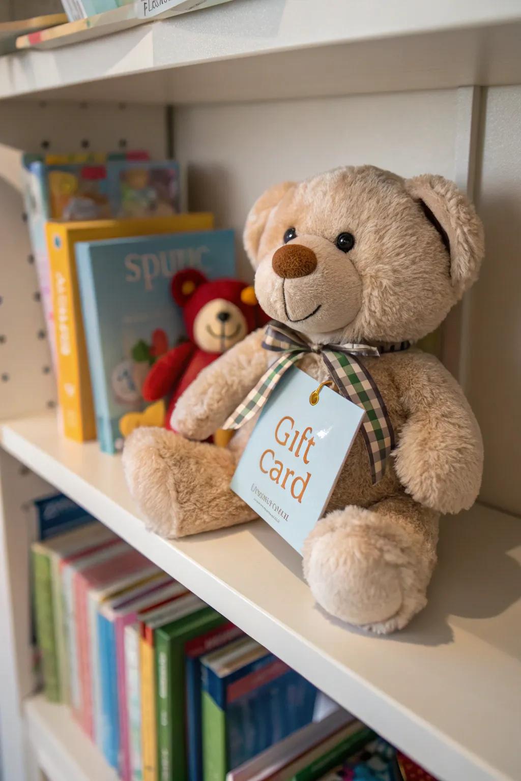 Gift cards paired with playthings delight children and make gifting fun.