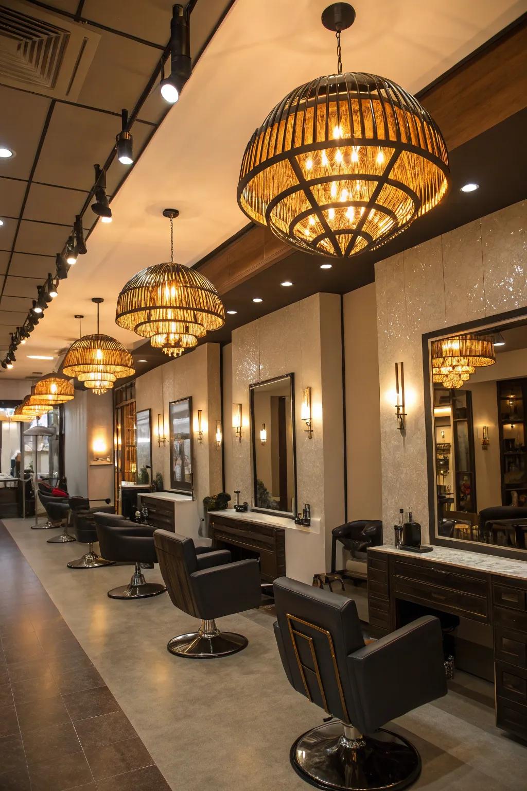 Lamps add style and warmth to your salon.