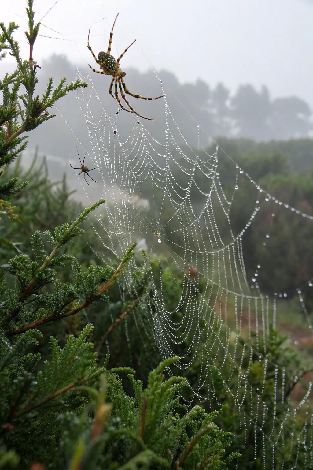 Cobwebs and arachnids fashioning a classic Halloween scare.