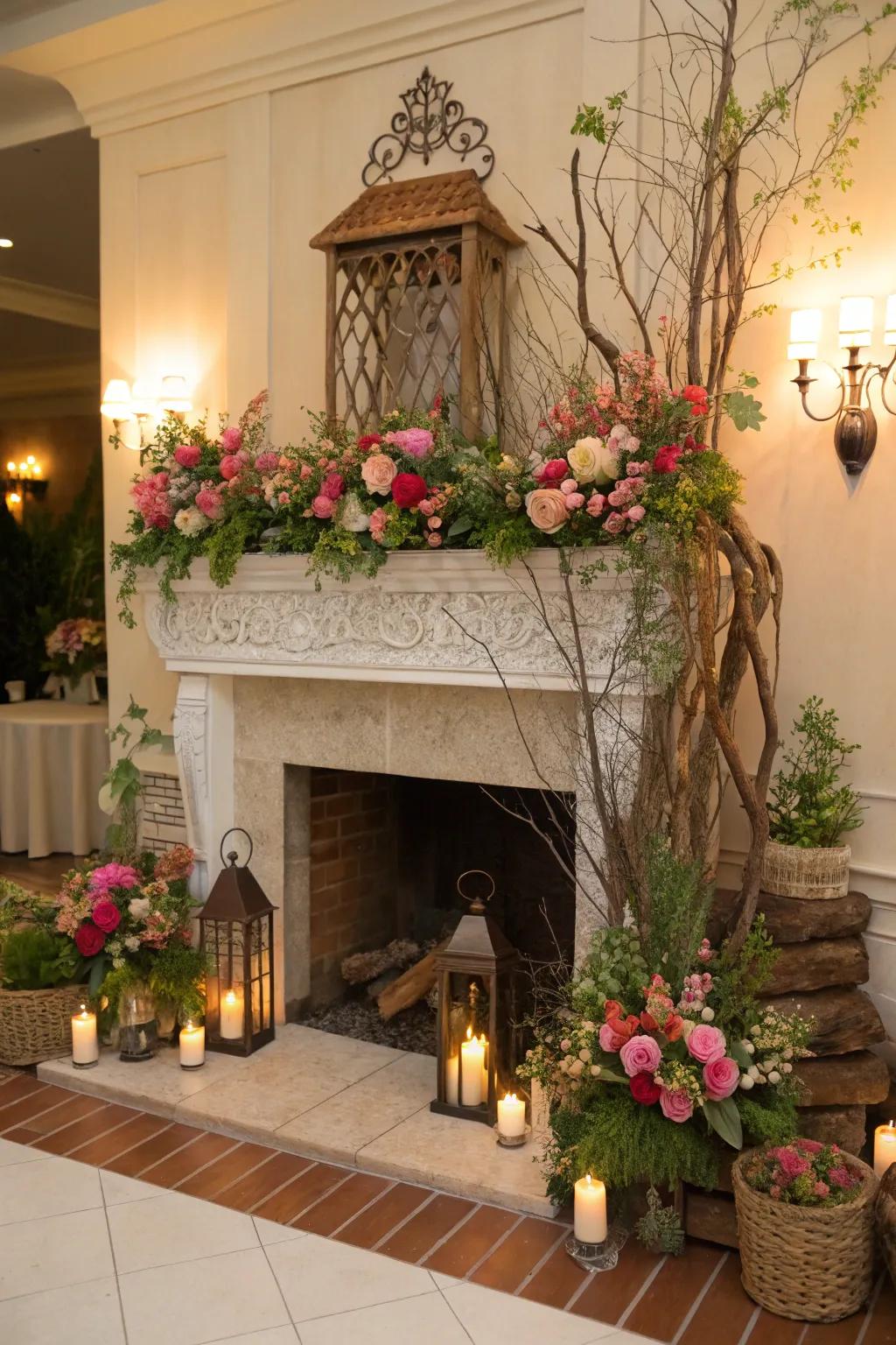 A dreamy garden theme injects a playful touch to your hearth.