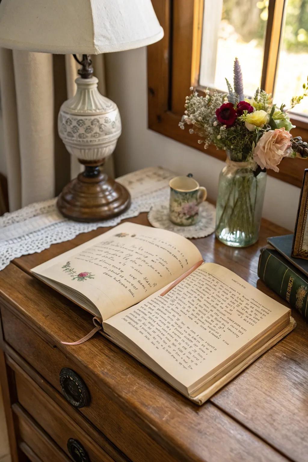 A legacy book carrying stories and personal ties across generations.