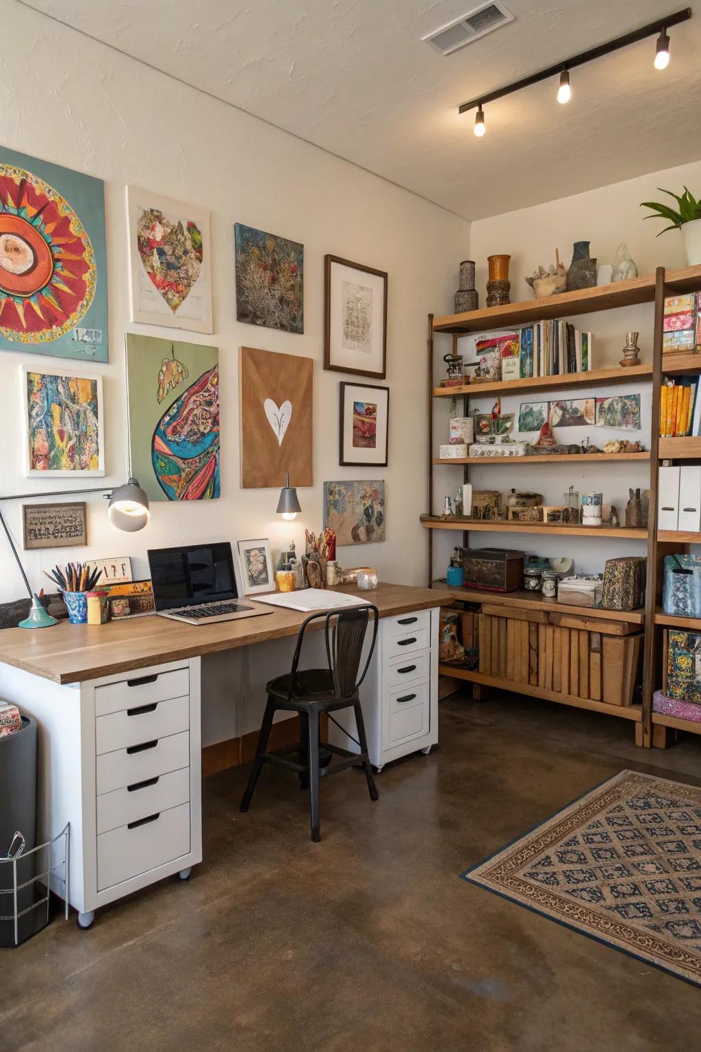 Stained concrete floors exude an artistic and industrial vibe, perfect for your office.