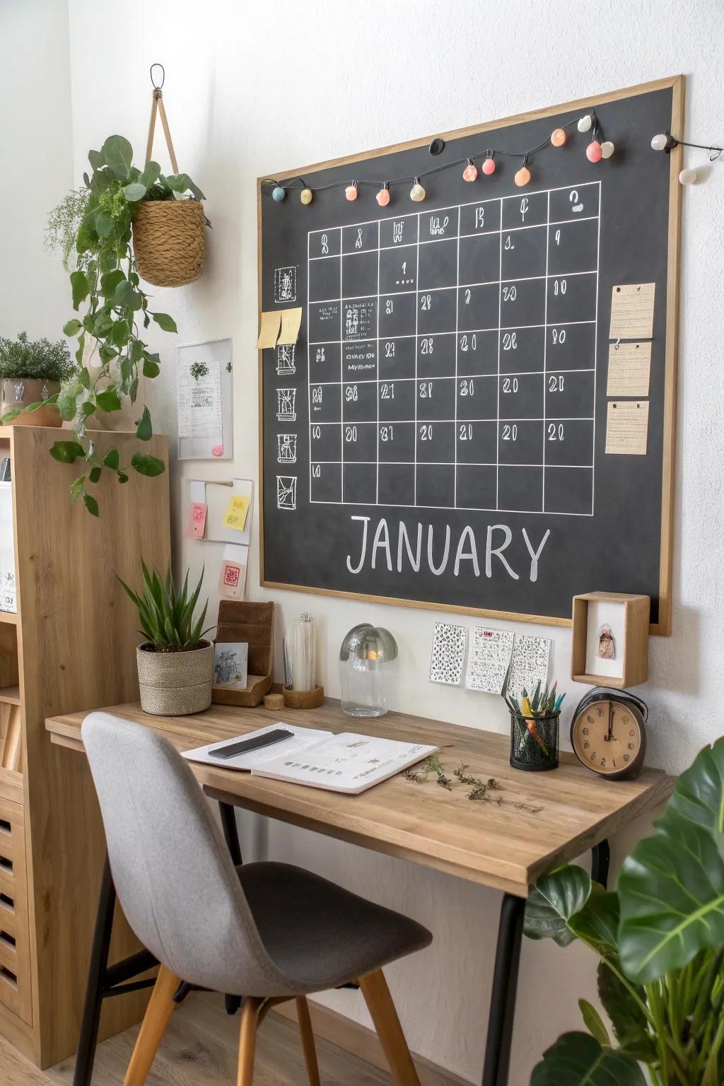 Uphold organization through a January calendar design.