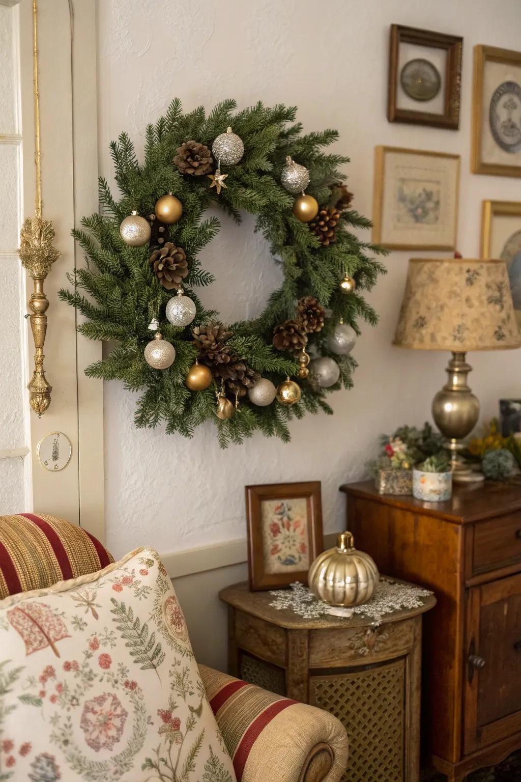 Classic baubles introduce nostalgia and hue to your winter garland.