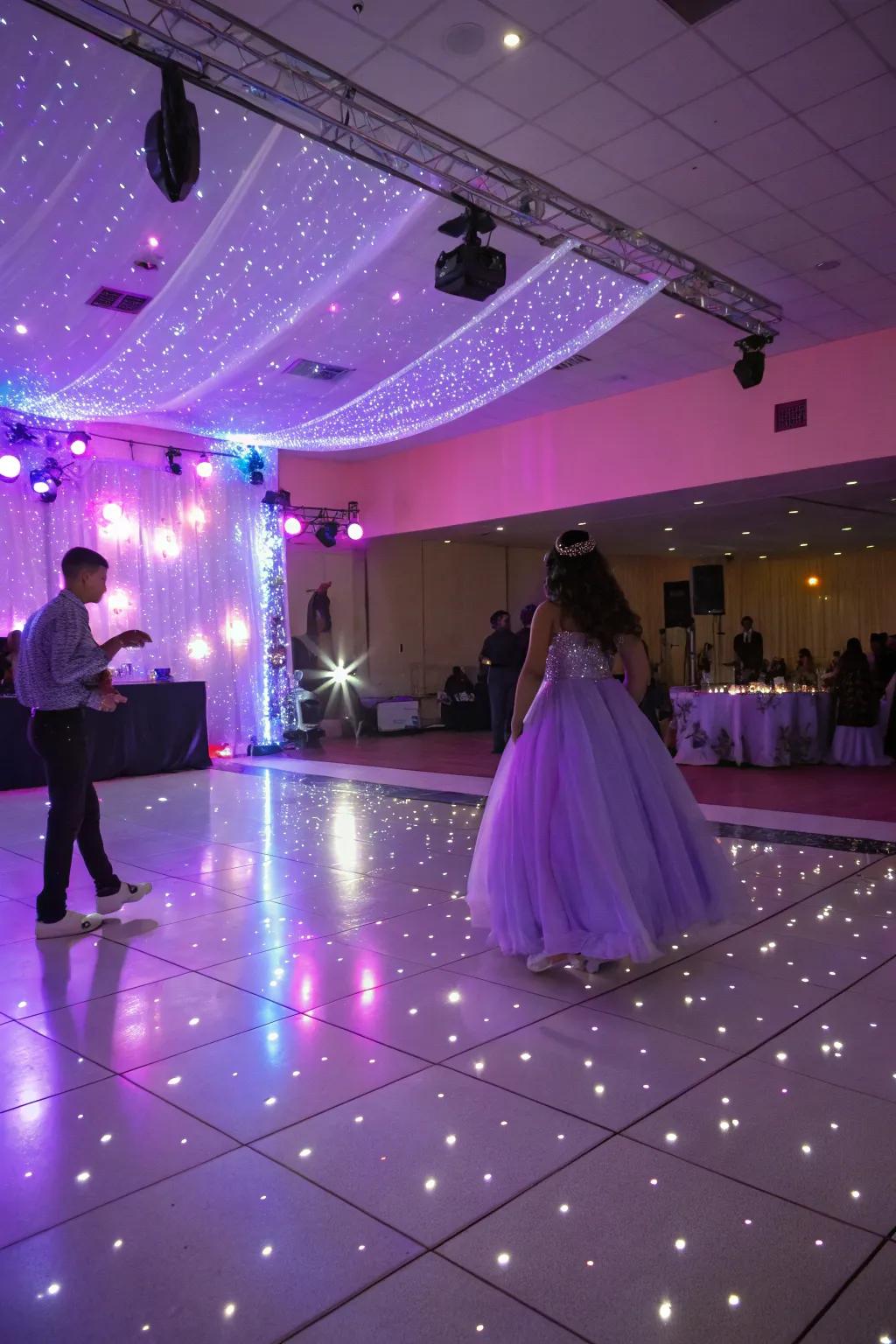 An animated dance area that inspires everyone to join in the merriment.