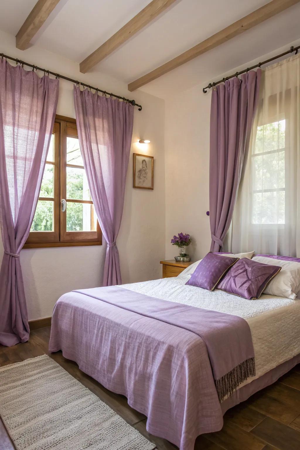 Fragrance and comfort achieved through the use of lavender-infused fabrics.