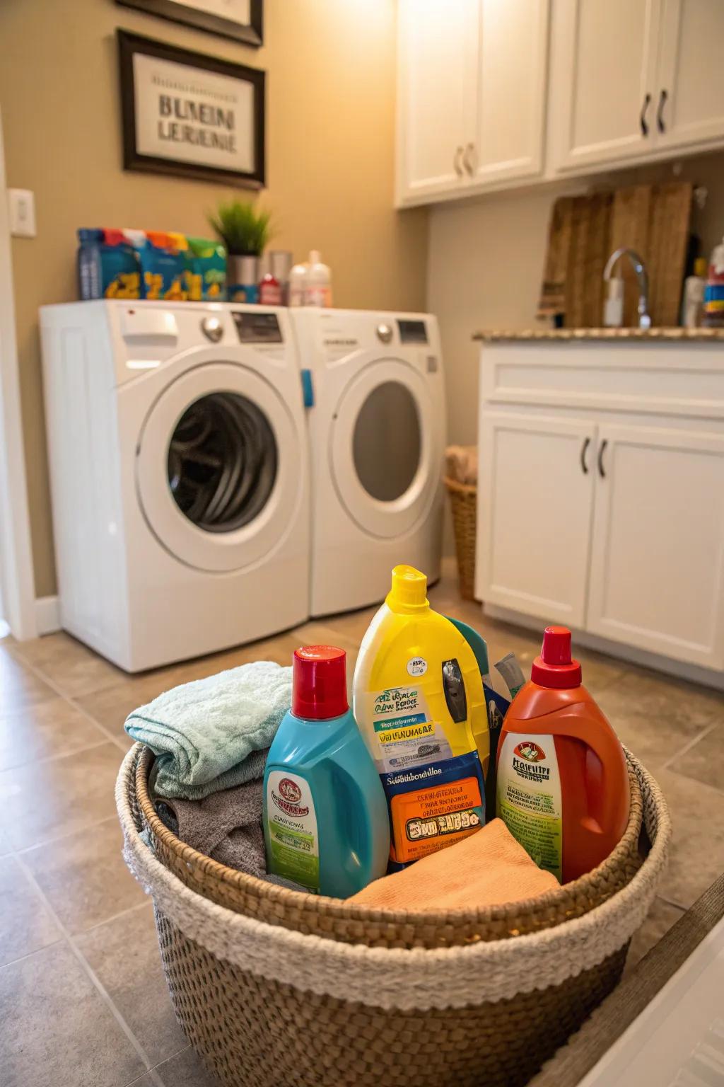 A well-organized Lazy Susan can streamline your laundry duties.
