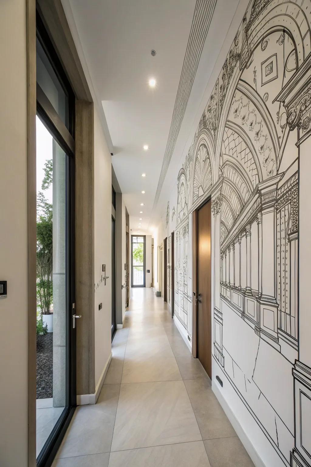 Celebrate design using architectural line art.