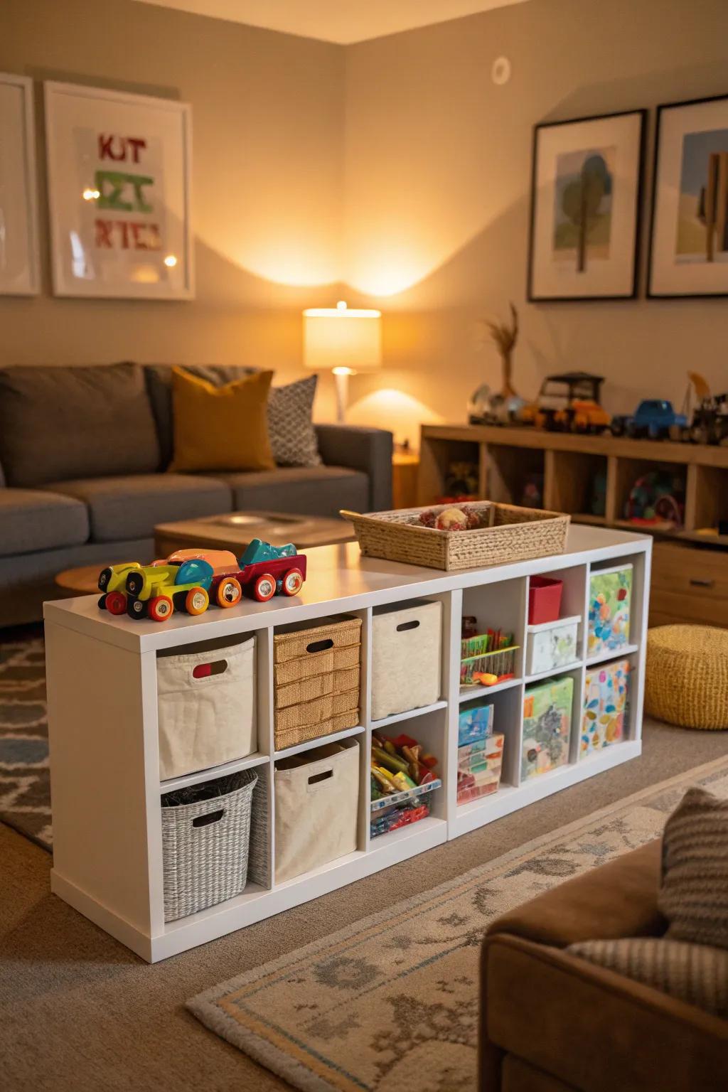 Modular systems provide versatile and adaptable toy storage.