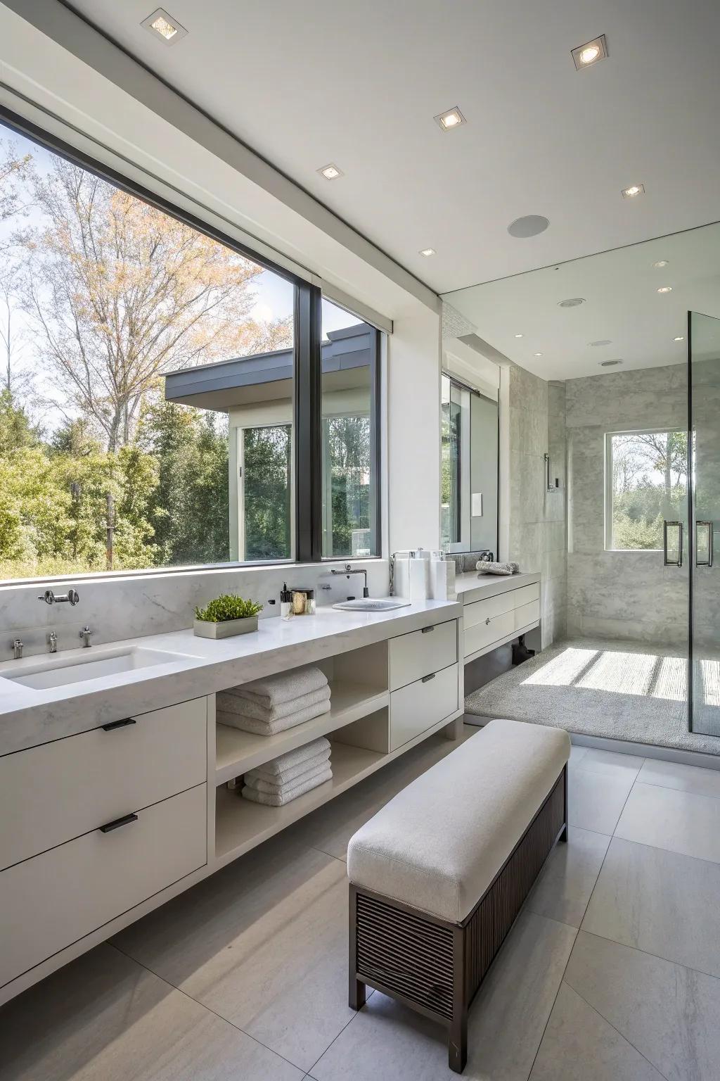 Integrated seating providing comfort and functionality.