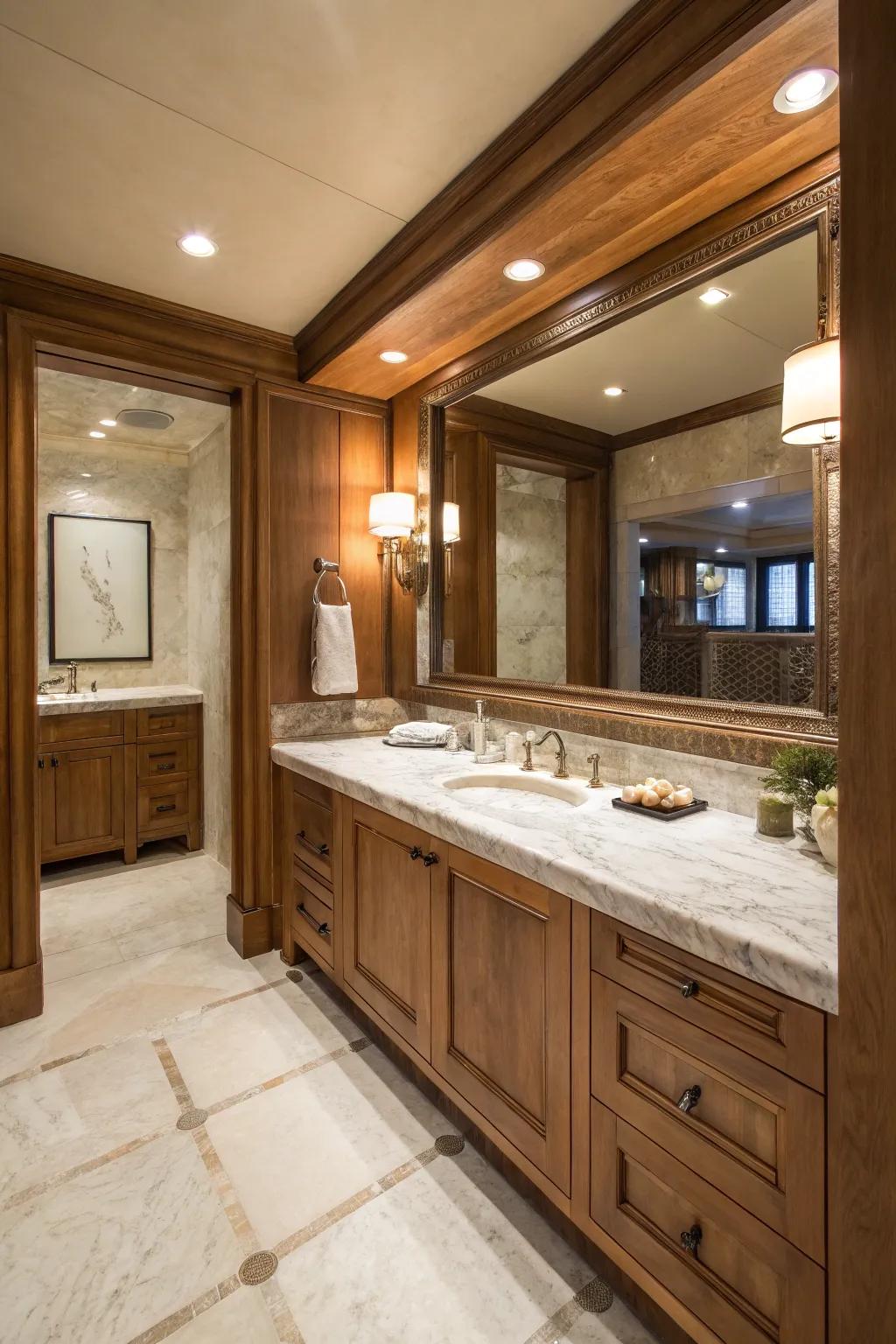 Stone and timber buddy up for a warm, inviting atmosphere.