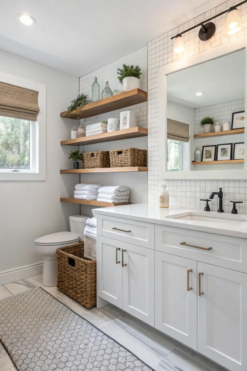 Adaptable stowage resolutions encompassing hovering shelves.