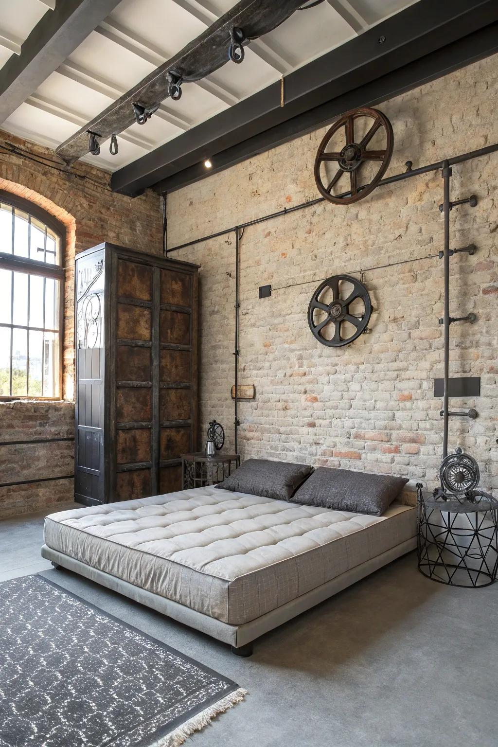 Industrial elements add an urban edge.