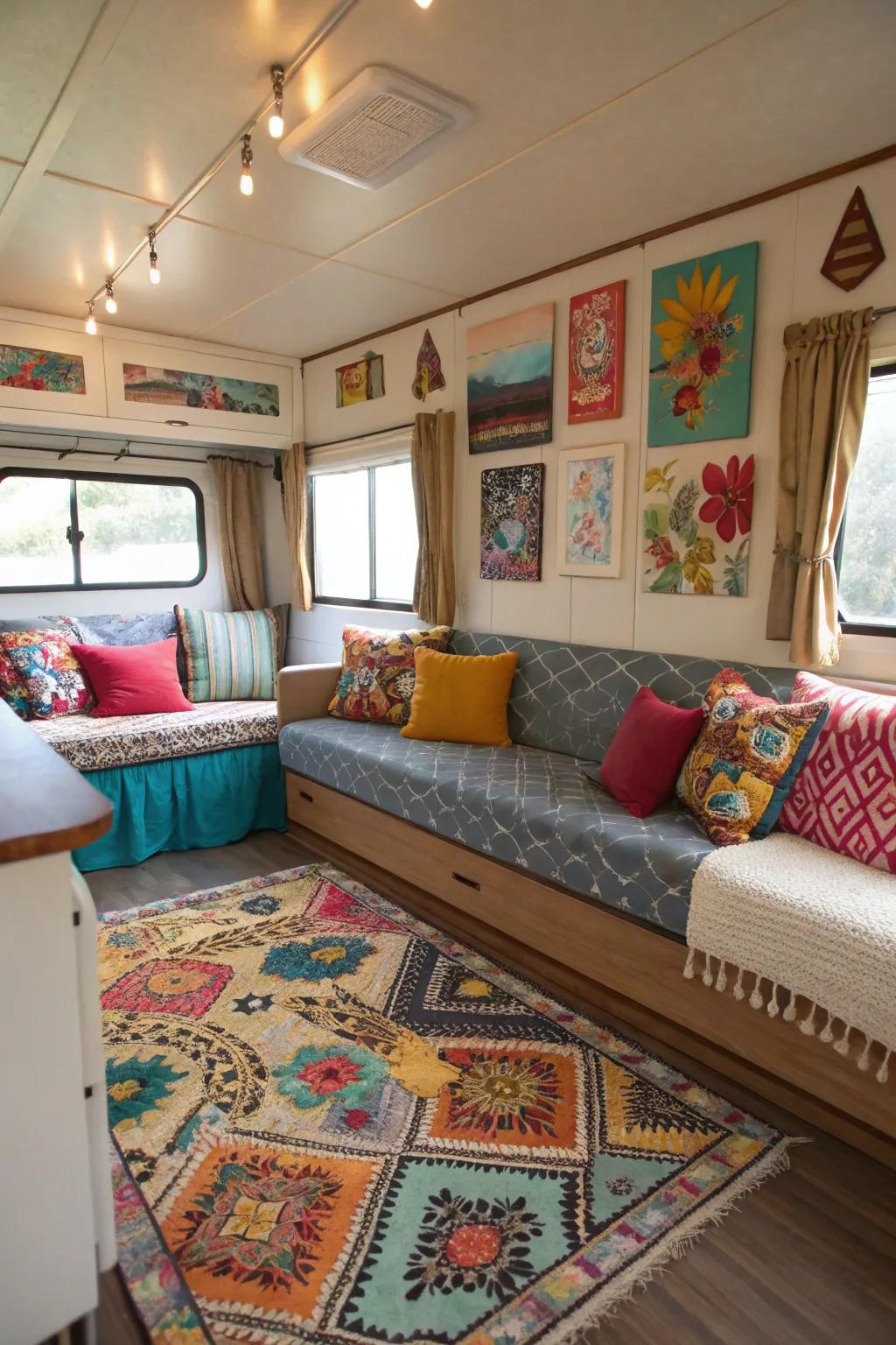 Colorful accents inject personality and energy.