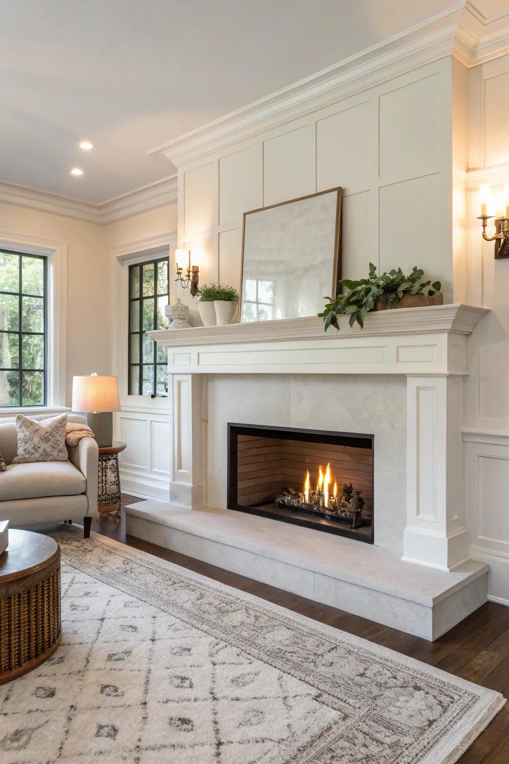 Drifting ledges introduce a modern edge to your fireplace.
