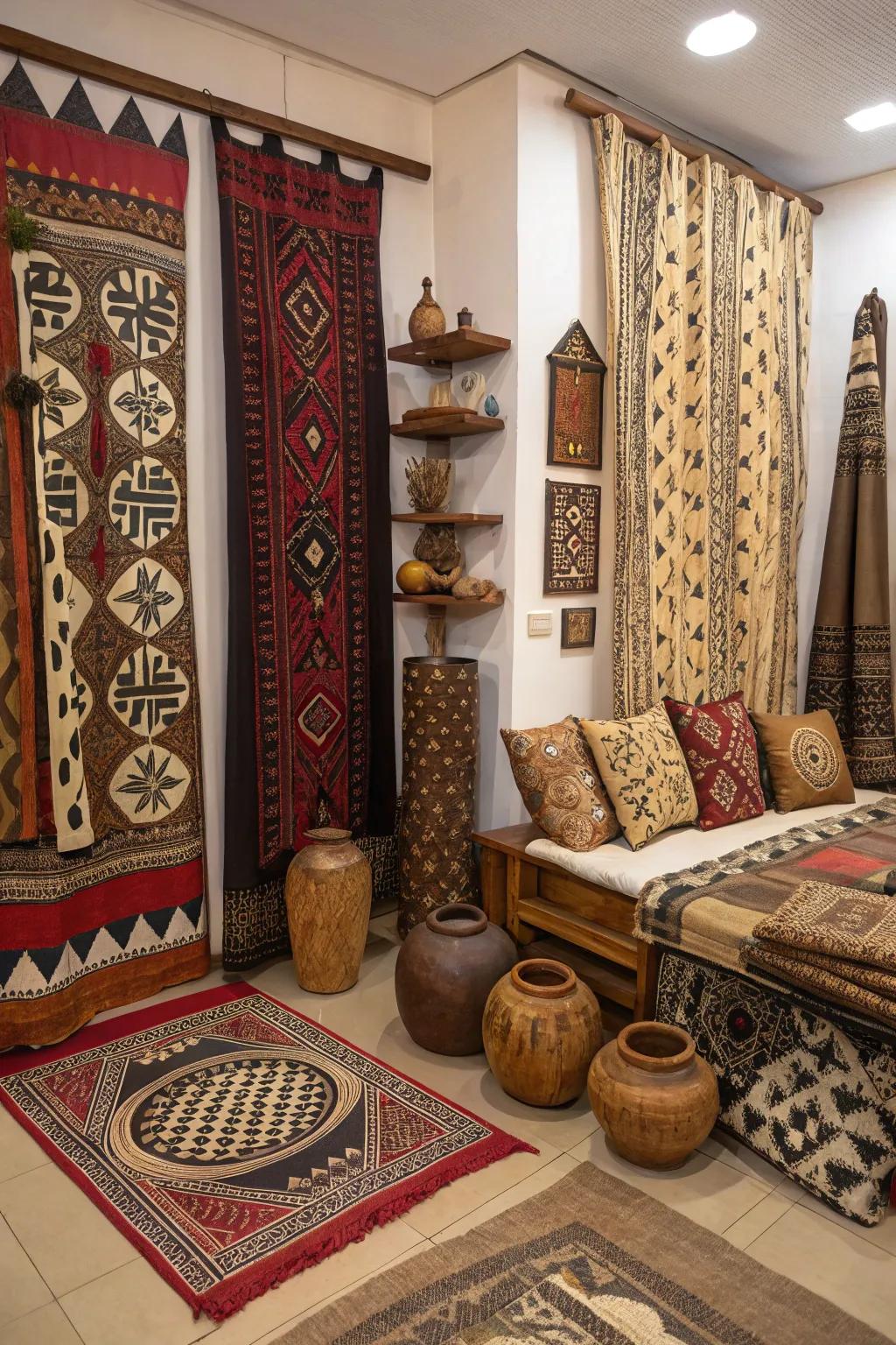 Southwestern motifs enrich with strong graphic elements.