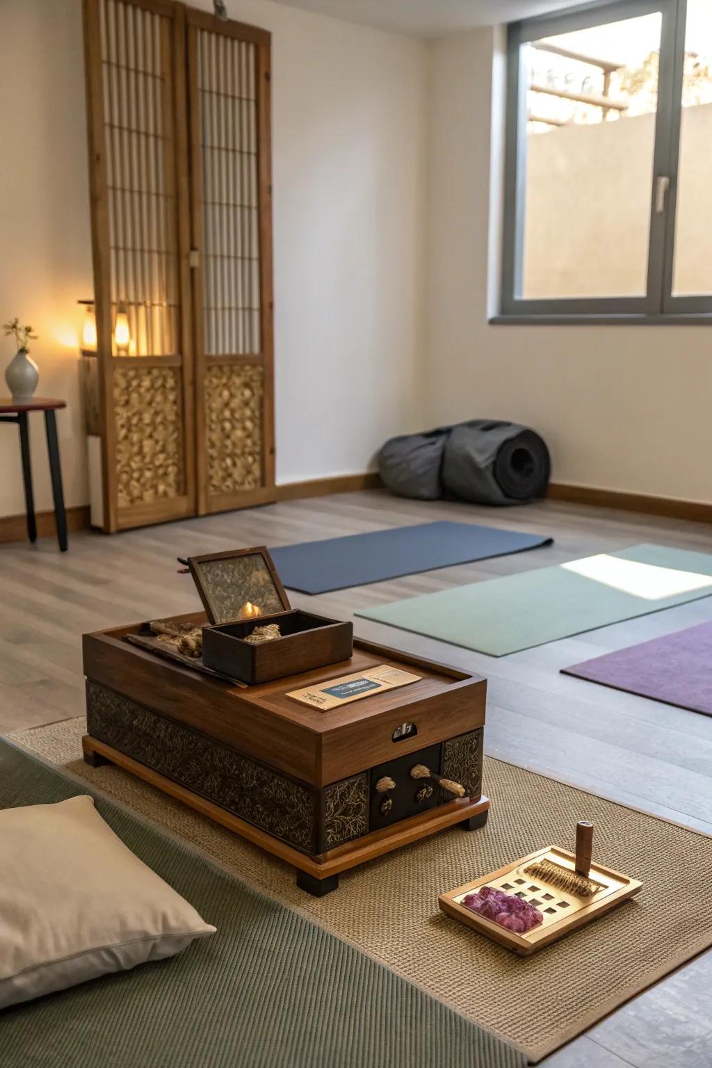A pacifying melody chest that enhances relaxation and mindfulness.