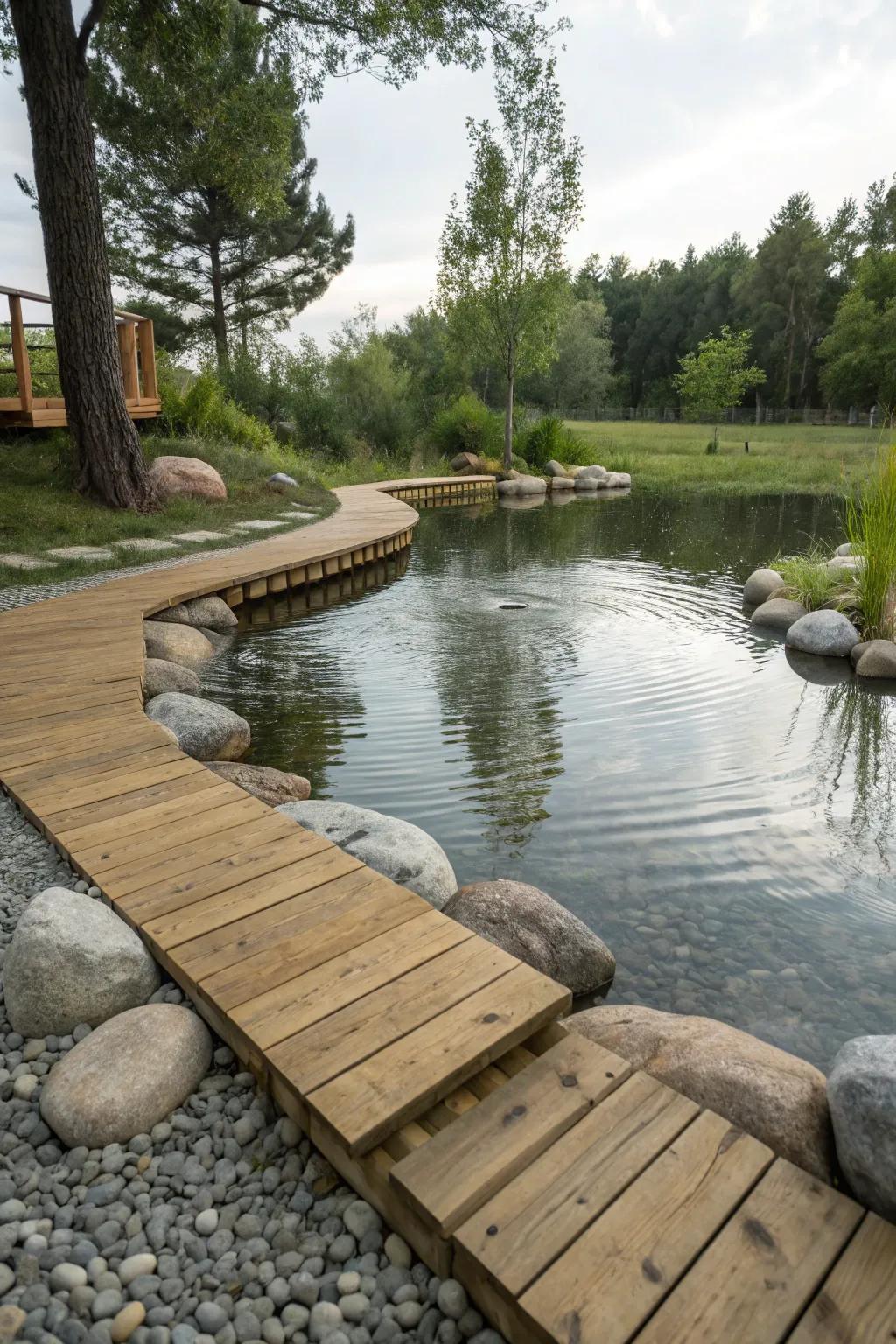 Native substances elevating the organic semblance of a pond.