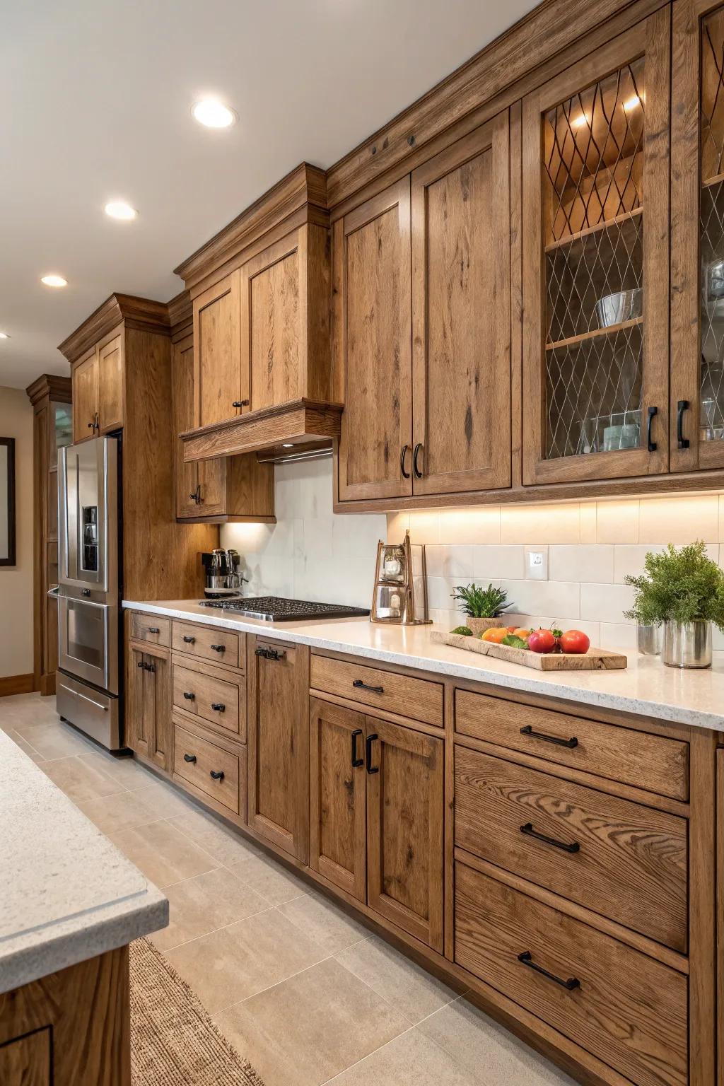 Textured finishes introduce profundity and individuality.