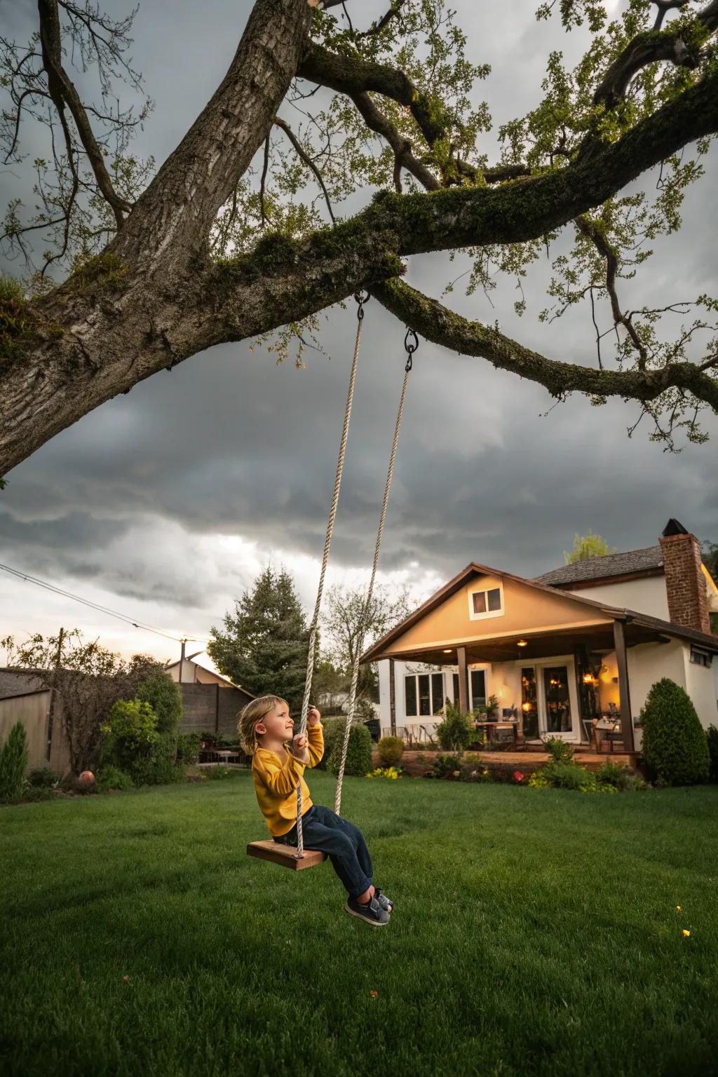 Unaltered swings furnish calming, exhilarating play.