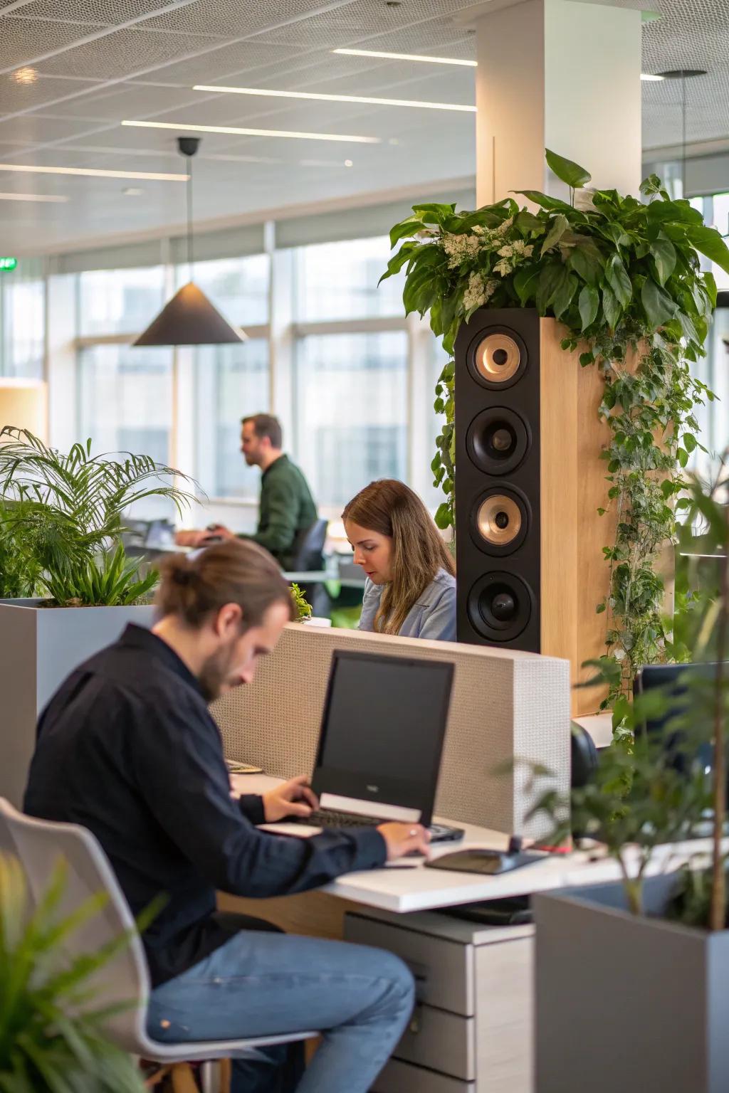 Cultivate the office using calming soundscapes.