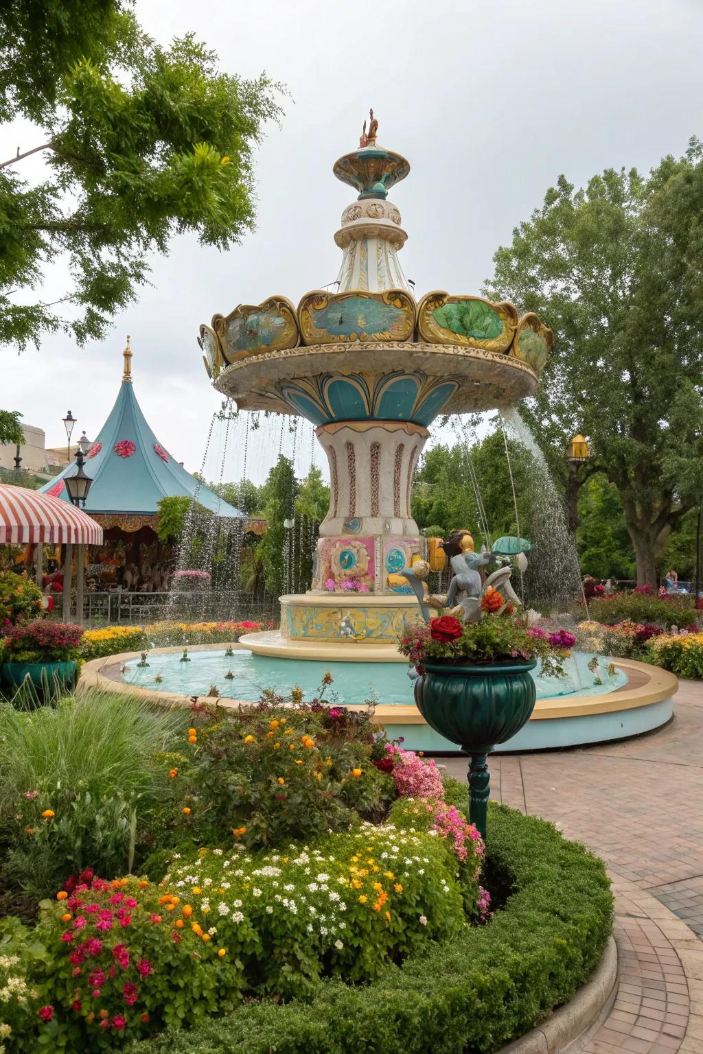 Playful fountain sculptures transport playful charm to gardens.