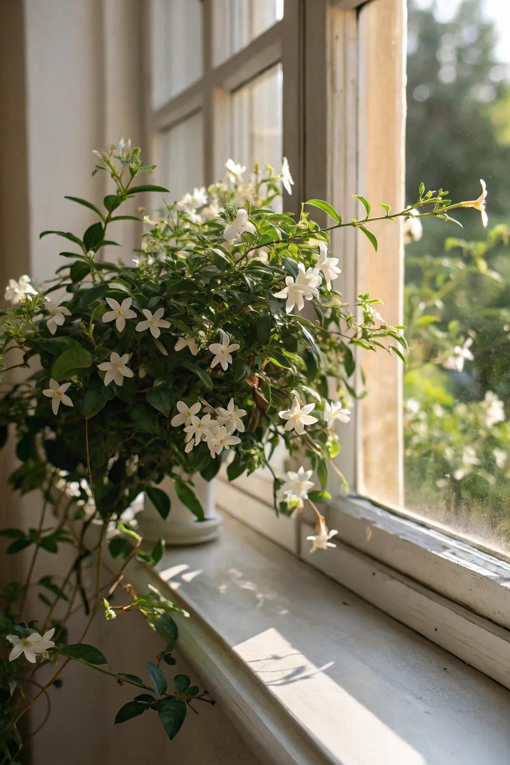 A fragrant jasmin floral filling the atmosphere with its sweet scent.