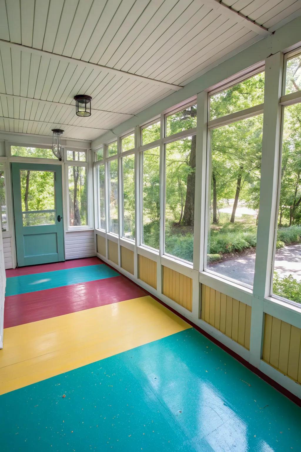 Pigmented floors introduce a revitalizing and distinctive touch.