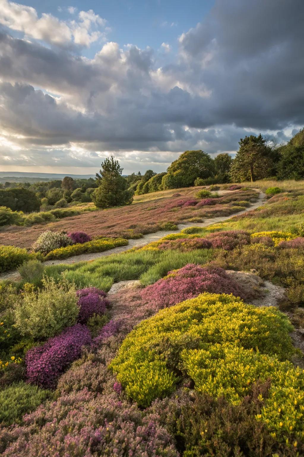 Creative groundcovers providing added texture to the garden floor.