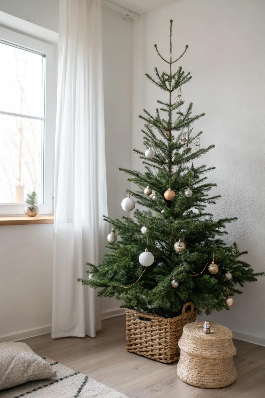 Empty space spotlights choice ornaments beautifully.