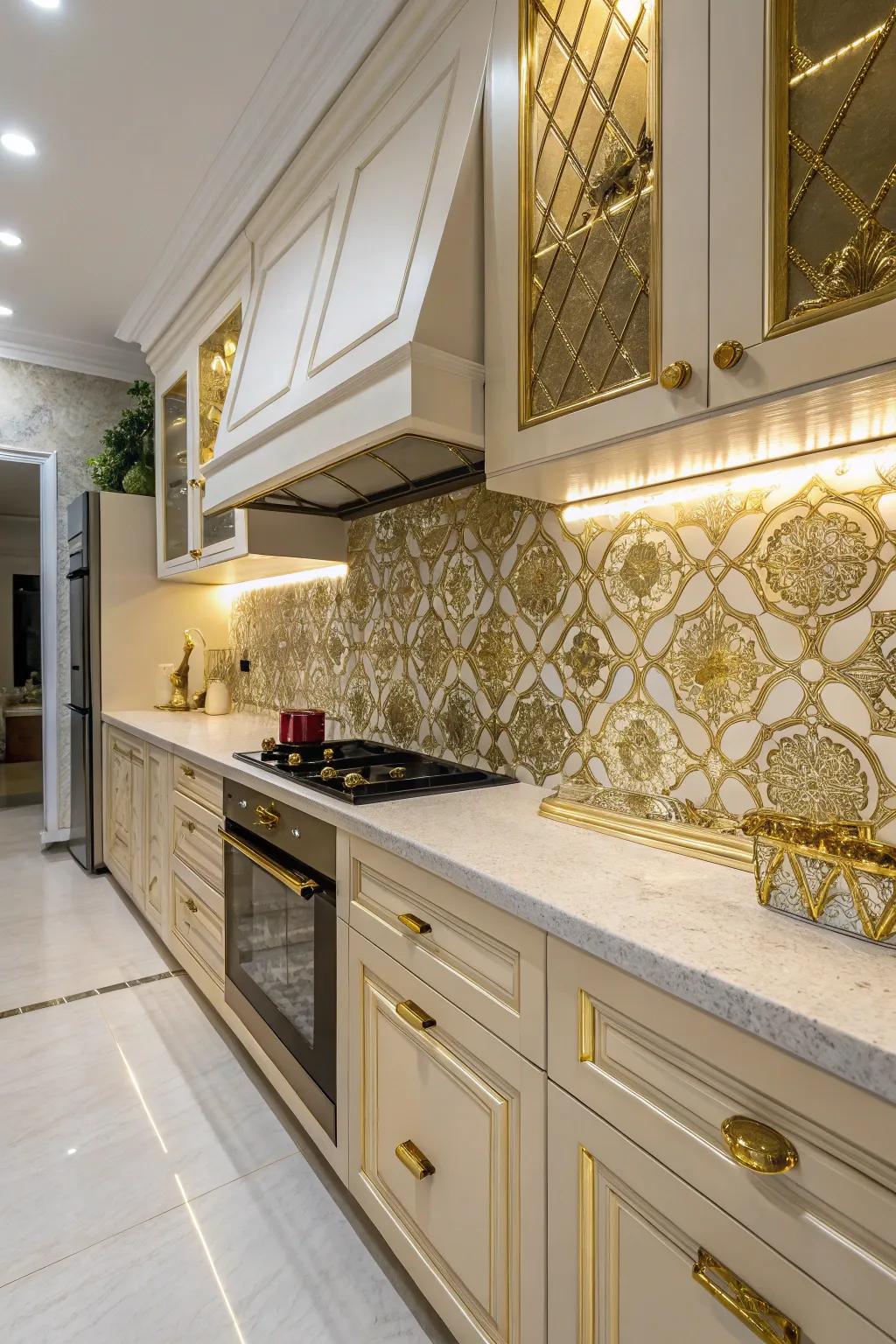 Elevate beauty with a hint of gold in your cooking space.