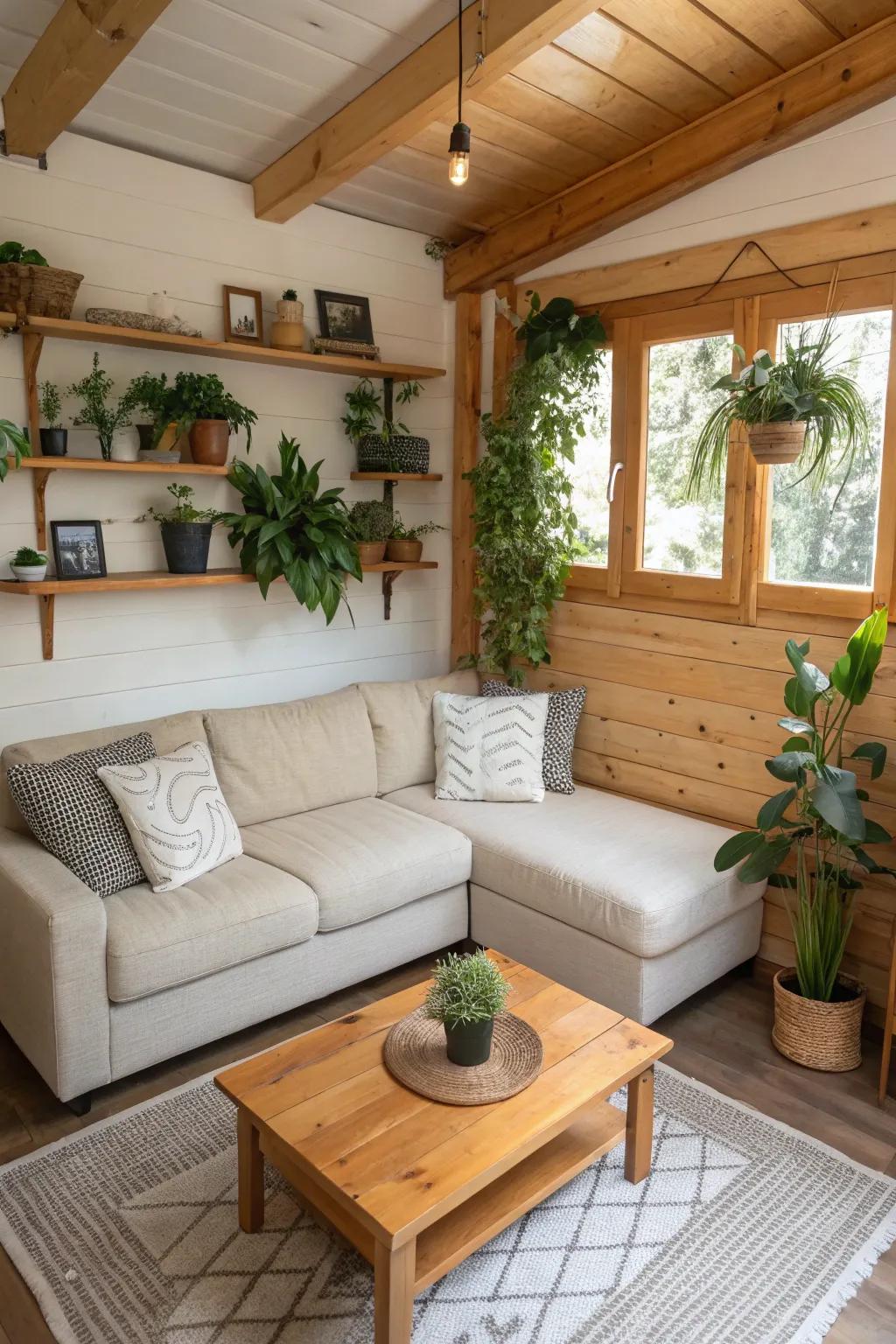Nature-inspired components give a sense of warmth and tranquility.