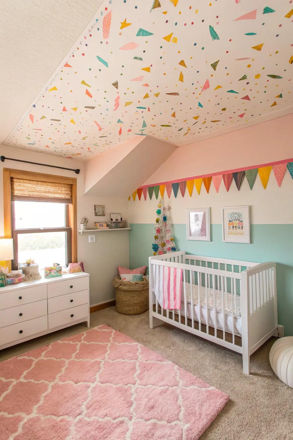 A highlight ceiling introduces interest and draws the eye upward.