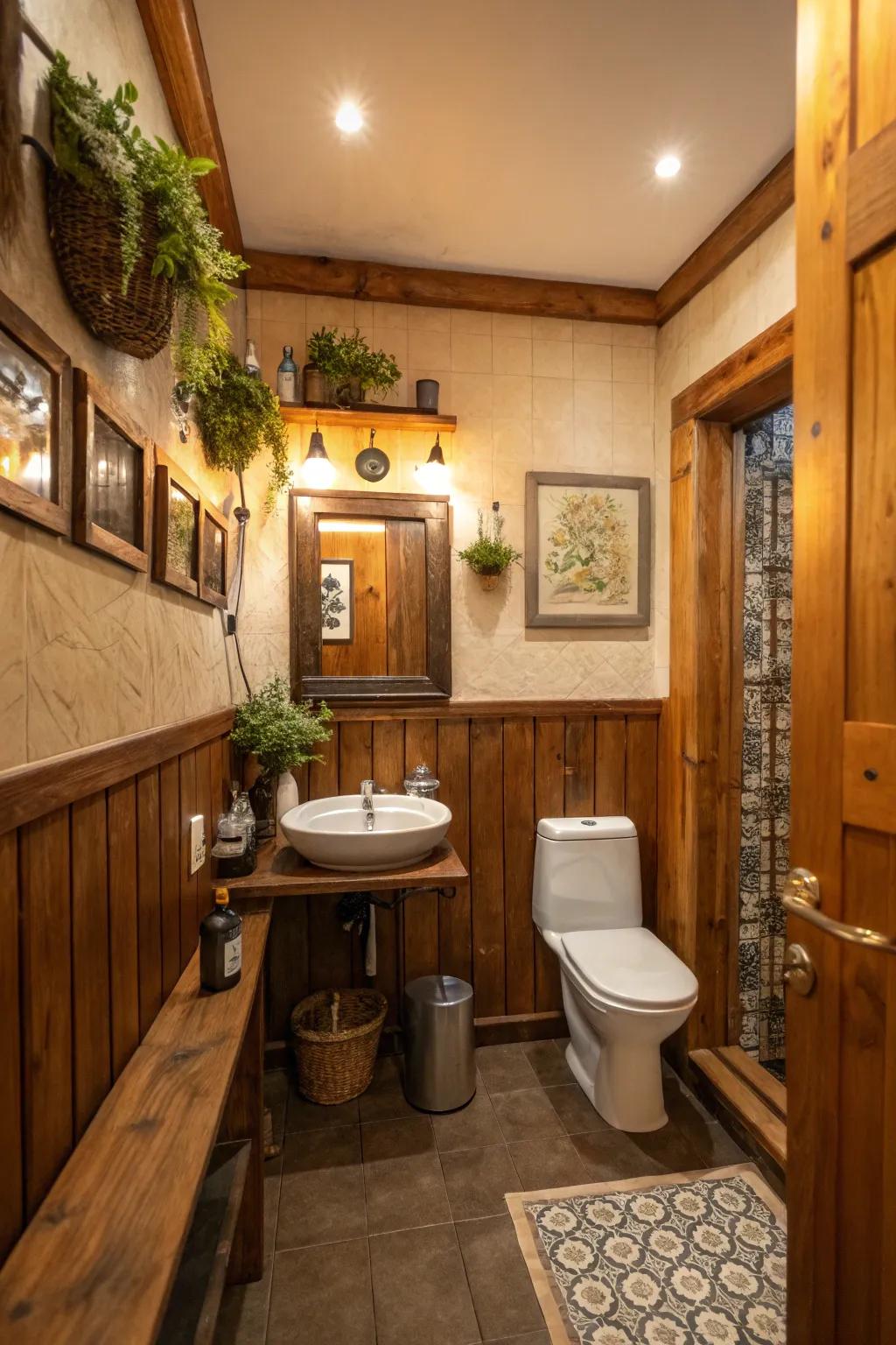 Wood accents add warmth and texture.