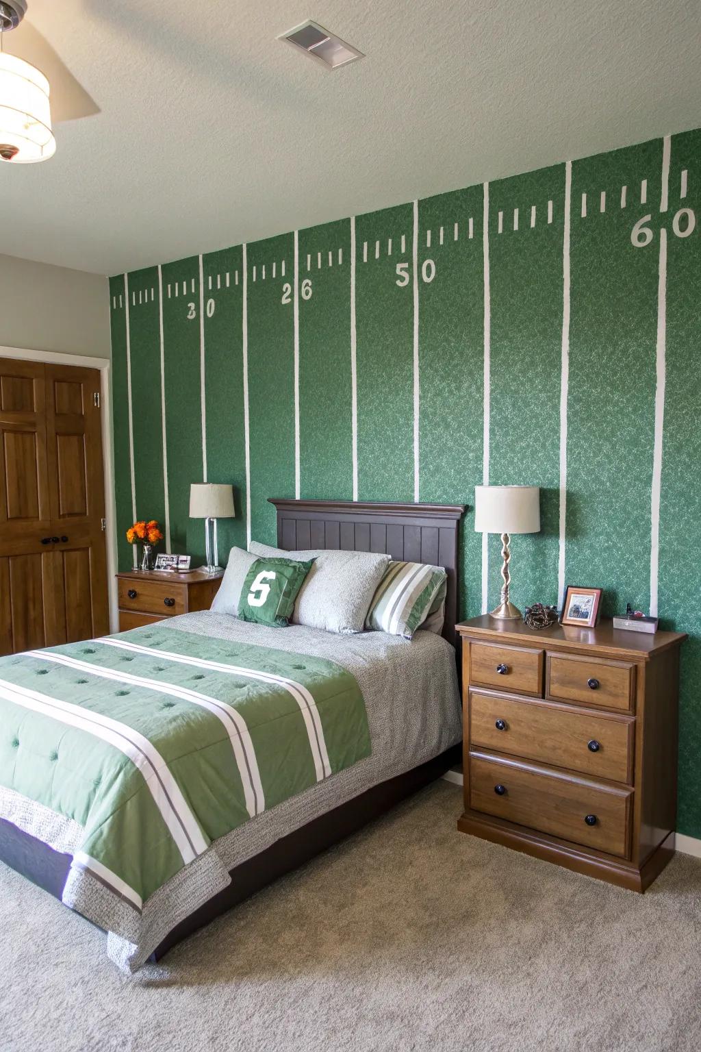 Highlight your theme with a striking accent wall.
