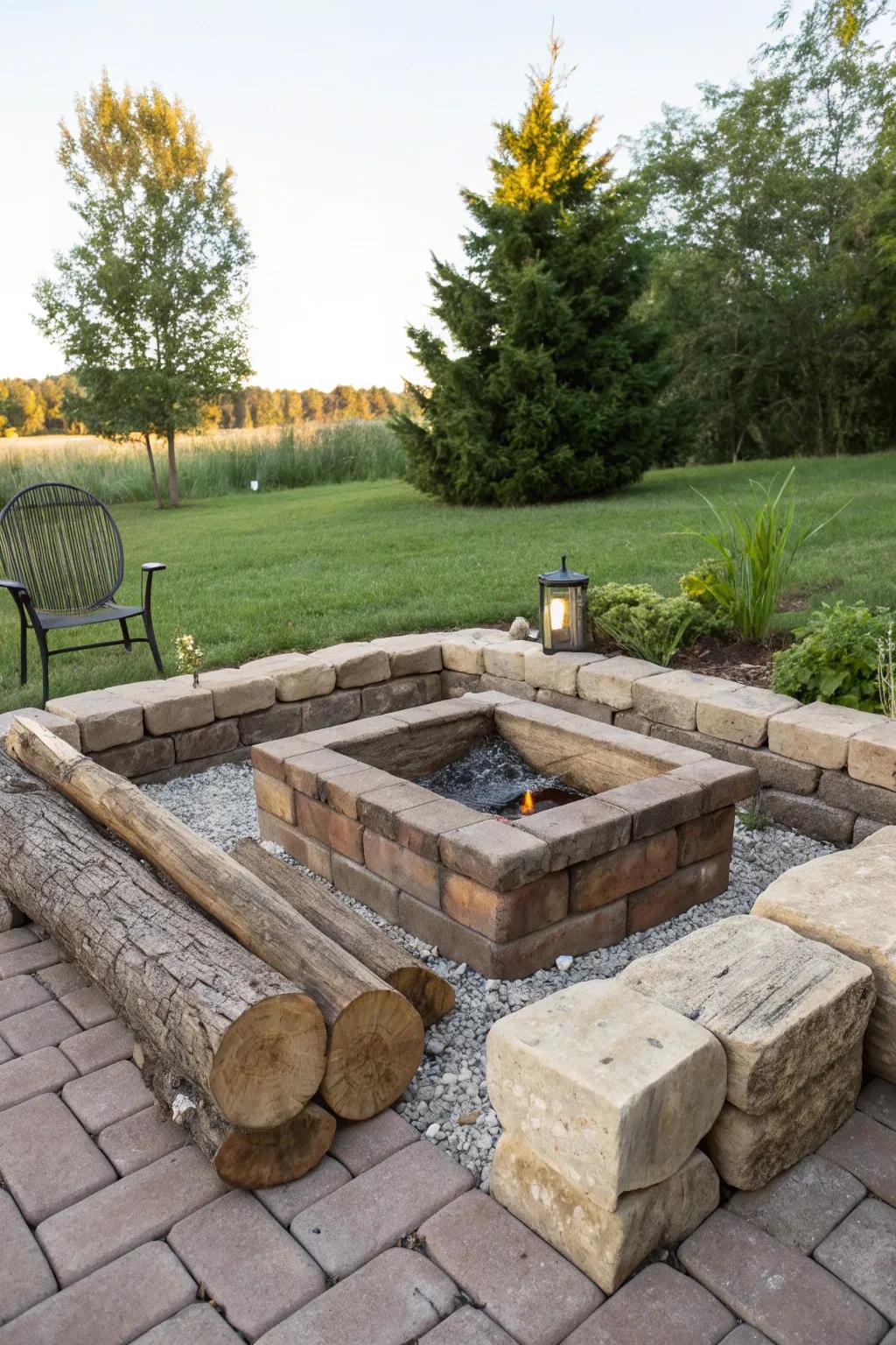 Handcrafted brick hearths impart a personal imprint.