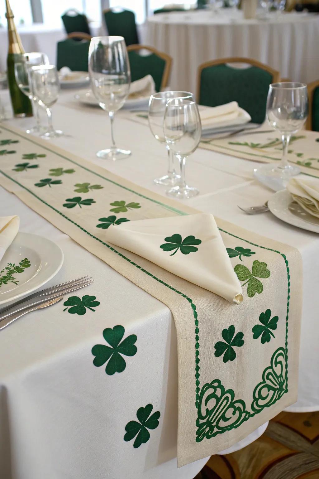 Incorporate style into your table through chic clover prints.
