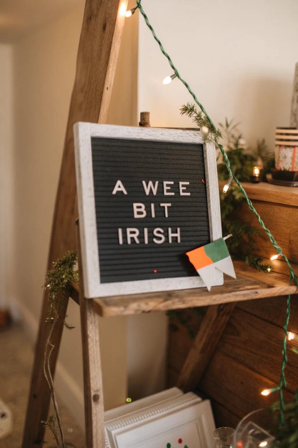 A modest yet proud statement of Irish spirit for St. Patrick's Day.
