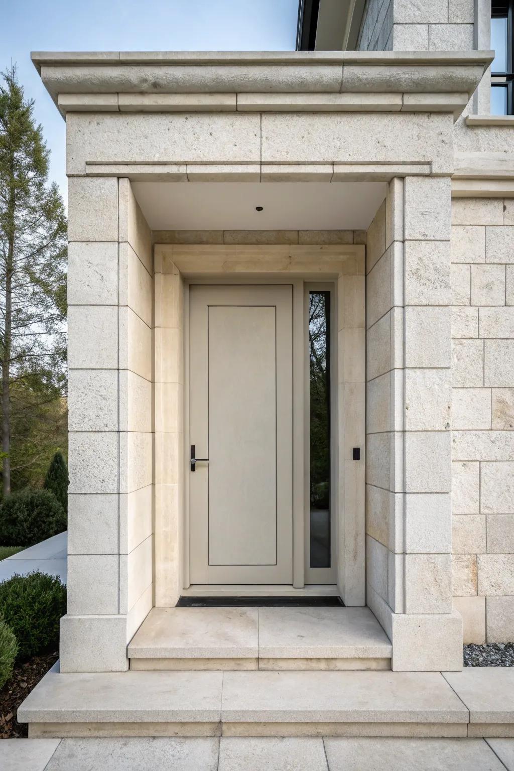 Simple stone patterns highlight clean elegance.