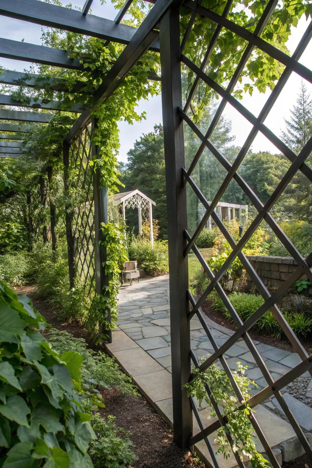 Reflective flora supports creating an illusion of space and privacy.