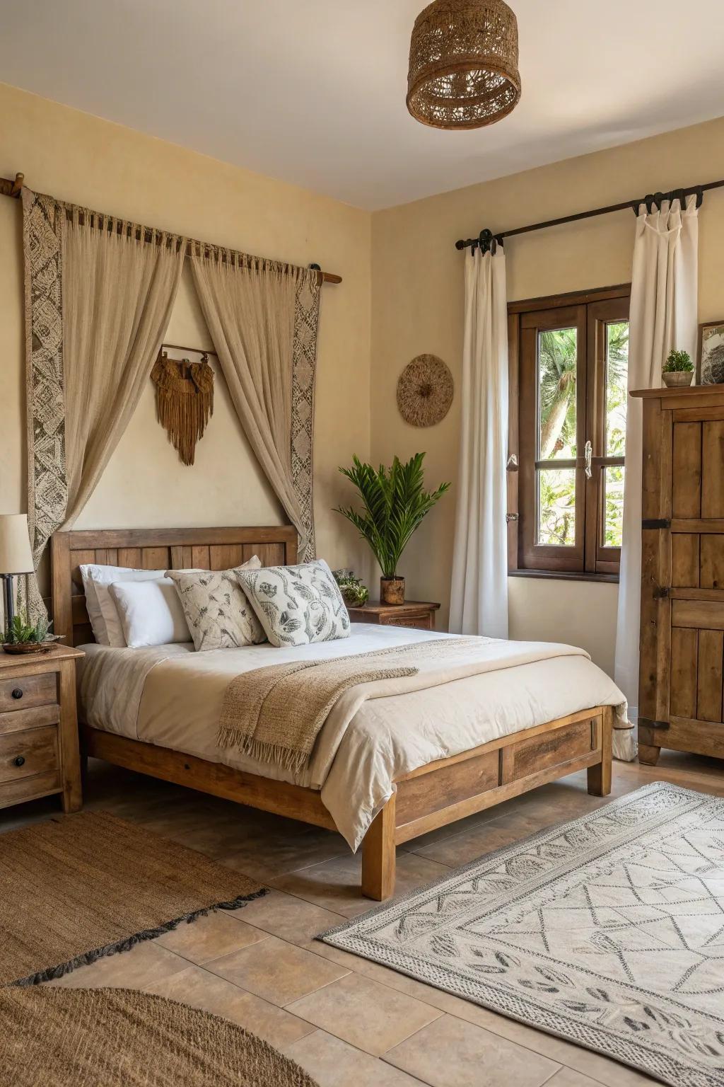Environmentally friendly touches boost the tan room's aesthetic and morals.