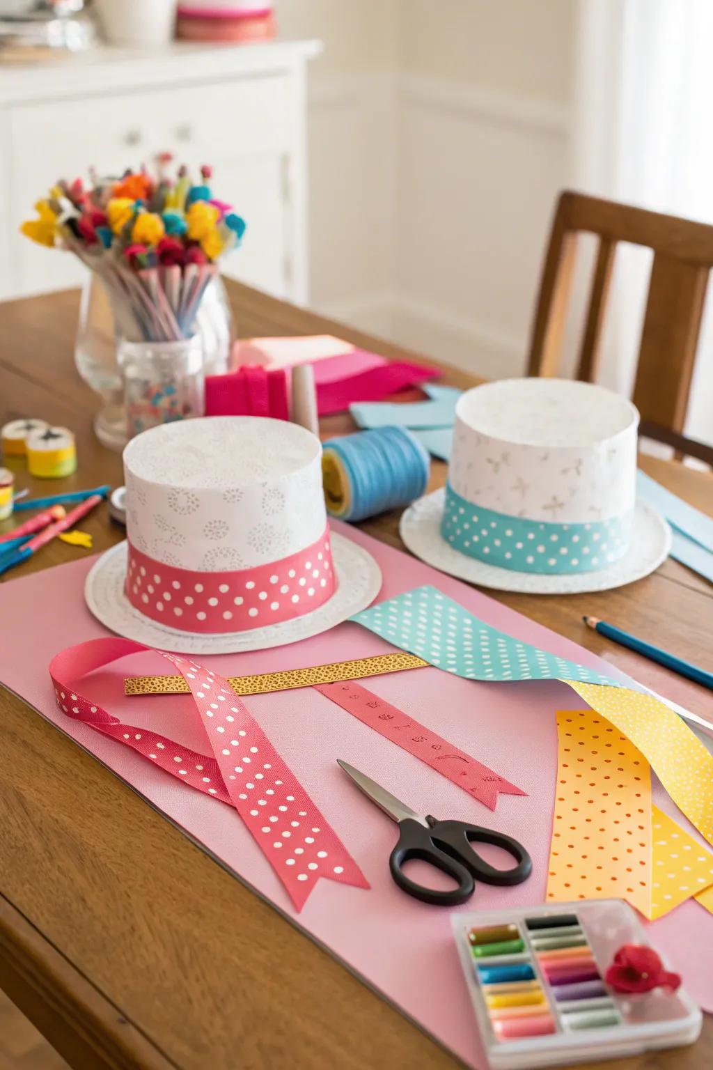 A DIY creation spot adds a fun and interactive element to the tea party.