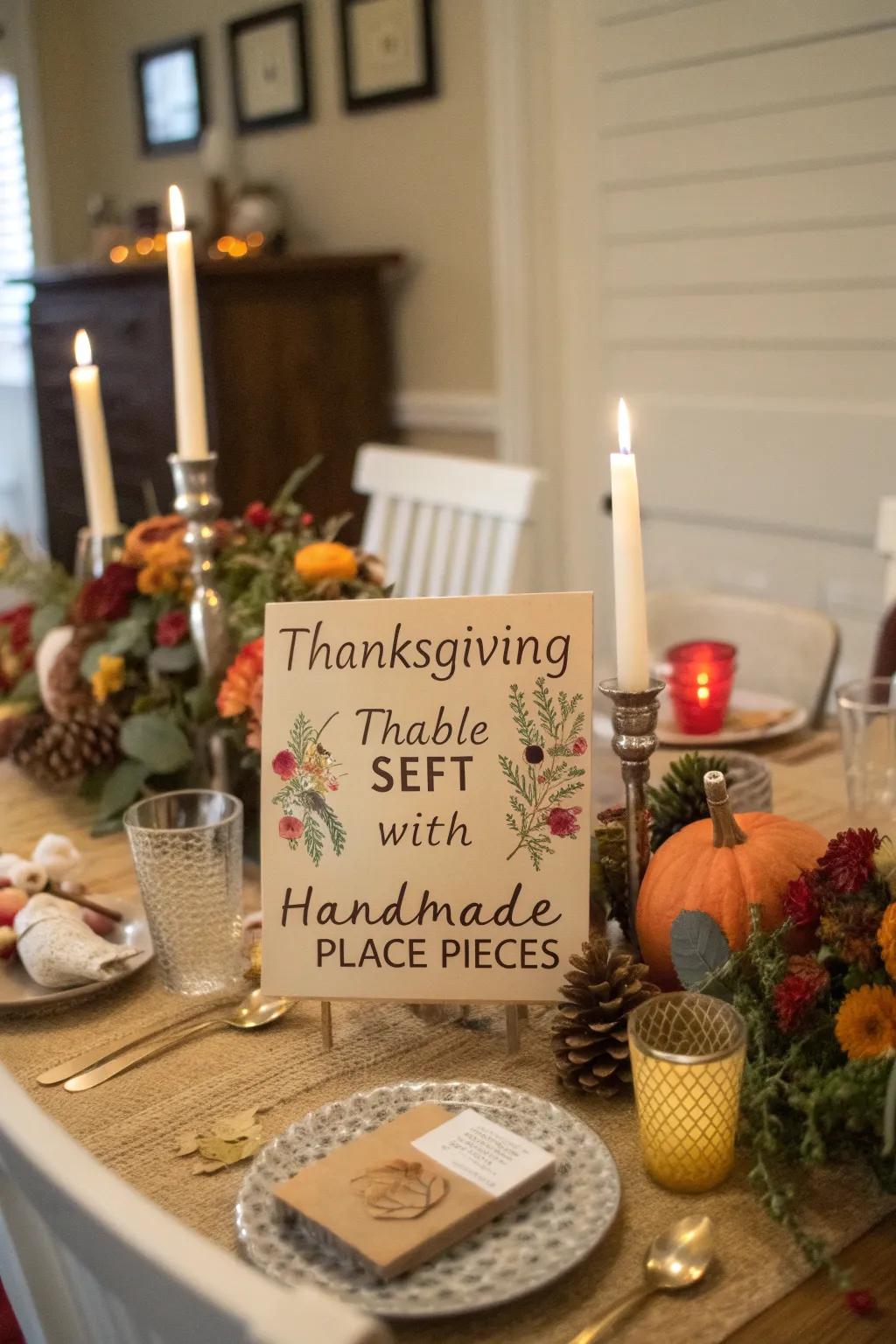 Handmade elements append a personal and unique element to the table.